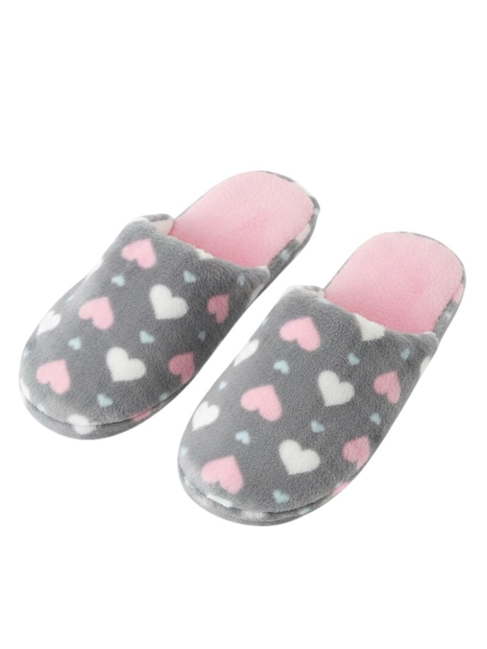 🆕Gray Heart Pattern Women's Slippers
